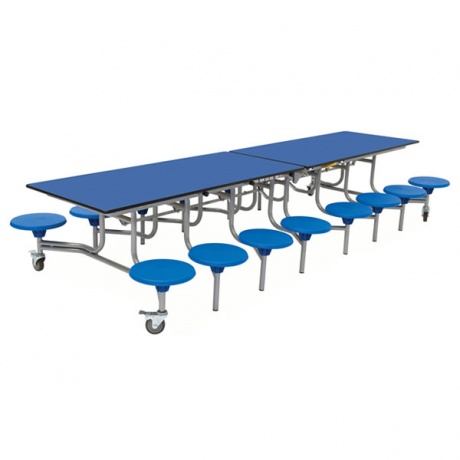 16 Seat Rectangular Mobile Folding School Dining Furniture